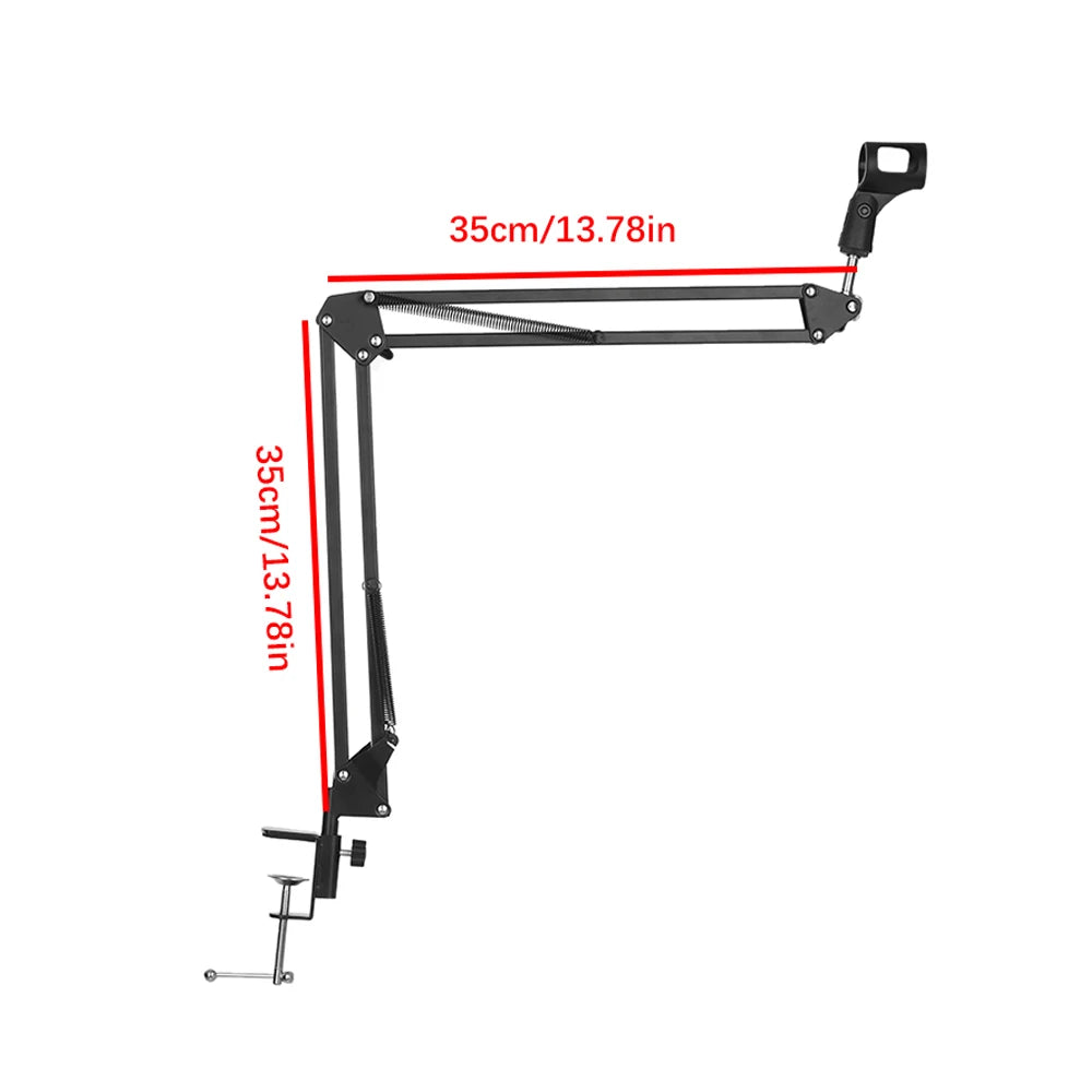 Soporte de micrófono extensible de Metal plegable, brazo de suspensión ajustable, brazo de tijera, soporte voladizo para micrófono con aleación