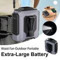 Nuevo Ventilador Portátil de Cintura 2026 con Batería Externa, Iluminación LED, Ventilador de Cuello Colgante, 5 Velocidades, Flujo de Aire Potente, Ventilador de Refrigeración para Trabajo al Aire Libre