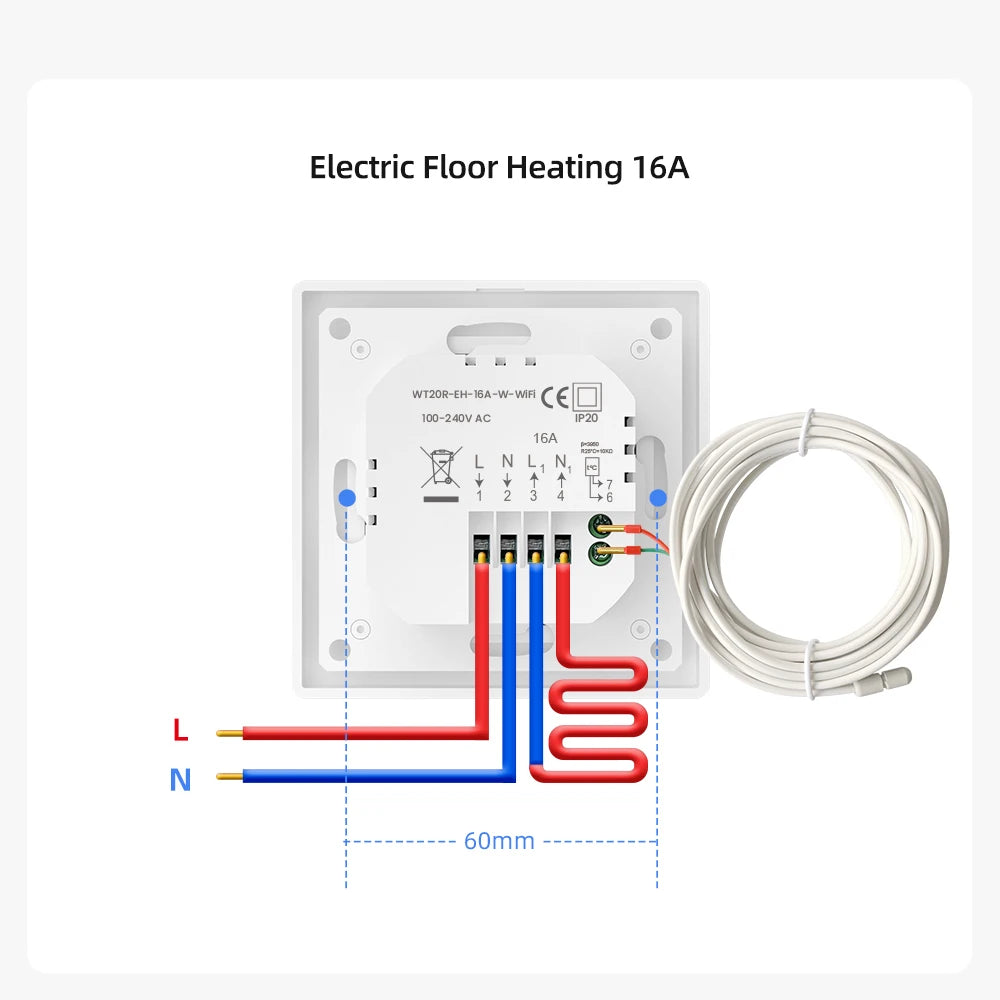 Termostato inteligente AVATTO con WiFi, controlador de temperatura para caldera de agua, gas y calefacción eléctrica, compatible con Tuya, Alexa y Google Home
