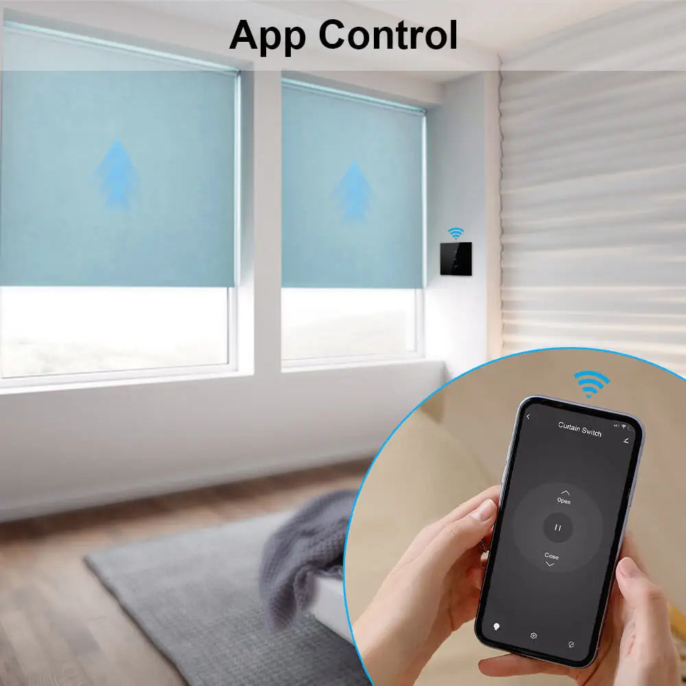 LoraTap-cortinas con WiFi, persiana enrollable, retroiluminación, aplicación remota Tuya Smart Life, Control por Google Home, voz Alexa