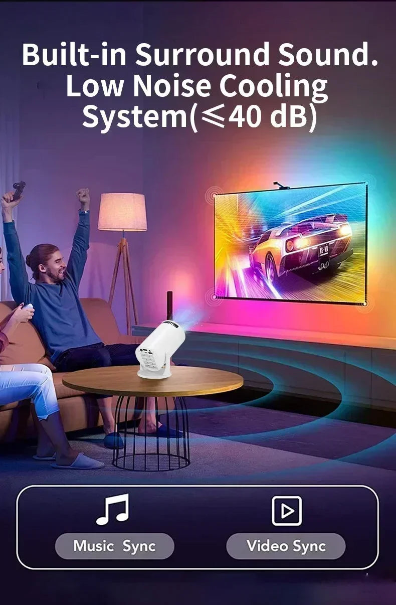 Proyector LED Portátil para Exteriores HY300 2026, 4K, Wifi, 1080P, 1280x720P HD, Cine en Casa, Proyección de Videos, Películas y Videojuegos