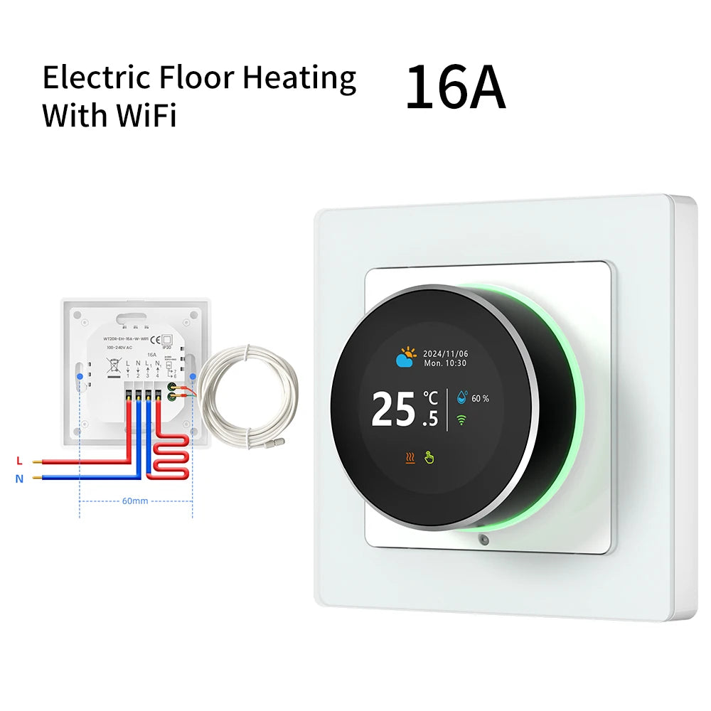 Termostato inteligente AVATTO con WiFi, controlador de temperatura para caldera de agua, gas y calefacción eléctrica, compatible con Tuya, Alexa y Google Home