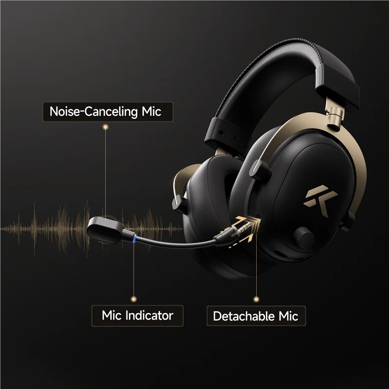 Auriculares Inalámbricos para Juegos MCHOSE V9 Turbo + con Sonido Envolvente 7.1 de 60 mm, Auriculares Profesionales para Esports con Base de Carga RGB