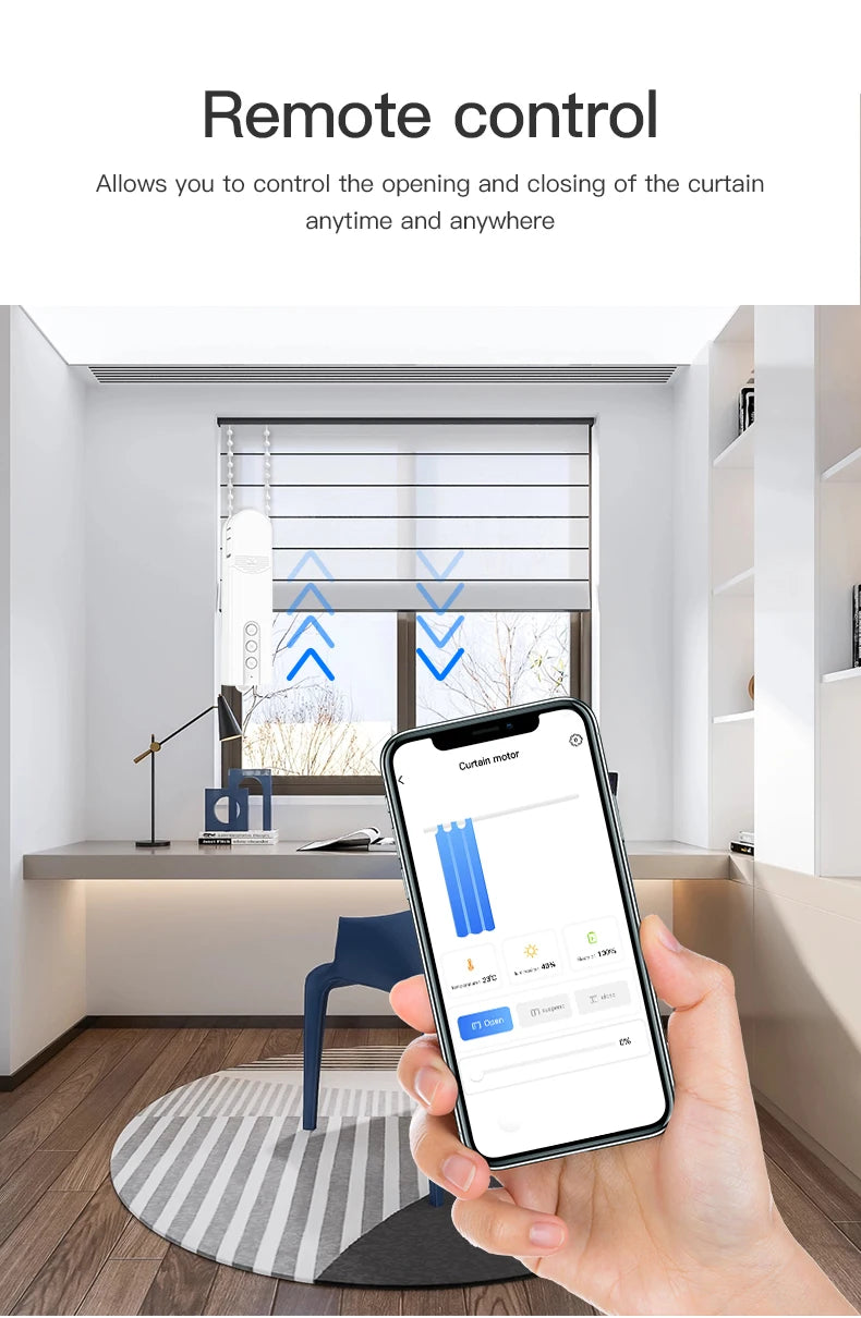 Persiana Motorizada Inteligente, Obturador Eléctrico Automático, Robot Controlador de Cortinas para Tuya Zigbee App, Google Home, Alice, Alexa Voice