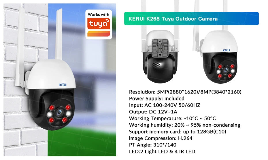 Alarma Doméstica KERUI 4G/WiFi GSM con Panel Táctil IPS de 7 Pulgadas, Compatible con el Sistema de Alarma Inalámbrica Tuya