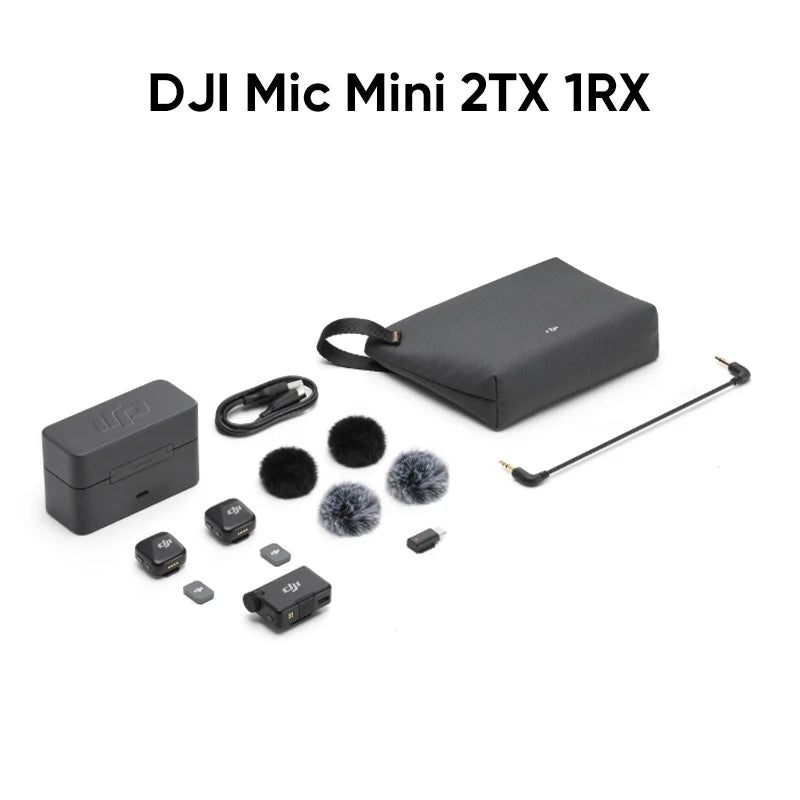 Micrófono Inalámbrico Original DJI Mic Mini (1 TX + 1 RX), Ultraligero, Audio de Alta Fidelidad, Cancelación de Ruido, Limitación Automática