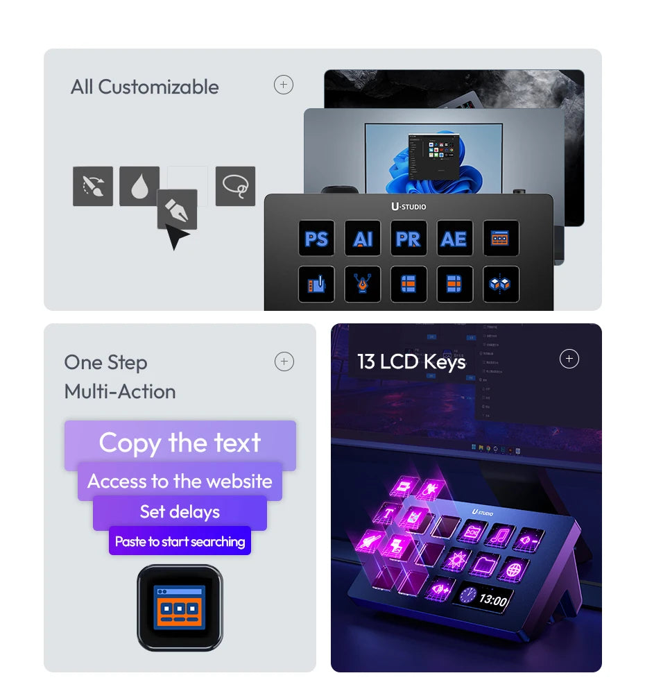 Consola de producción Ulanzi D200 y controlador de estudio para juegos/oficina/grabación de vida/creación de construcciones Youtube Tiktok