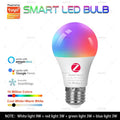 Zigbee 3,0 bombilla Led inteligente 110V 220V E27 B22 lámparas RGBCW funciona con Alexa Echo Plus Google Home Assistant aplicación Control de voz 2MQTT