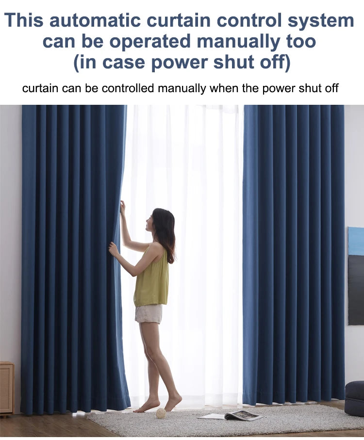 Sistema de Riel para Cortinas Inteligentes S Wave, Motor Compatible con Matter, Homekit, eWeLink y Asistente de Hogar Inteligente