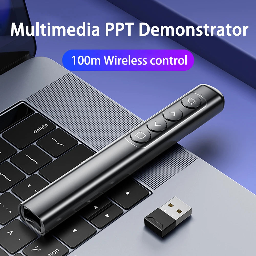 Controlador remoto inalámbrico S9 para presentador, proyector USB de 2,4 GHz, bolígrafo de luz roja para puntero de presentación Powerpoint Slide Advancer