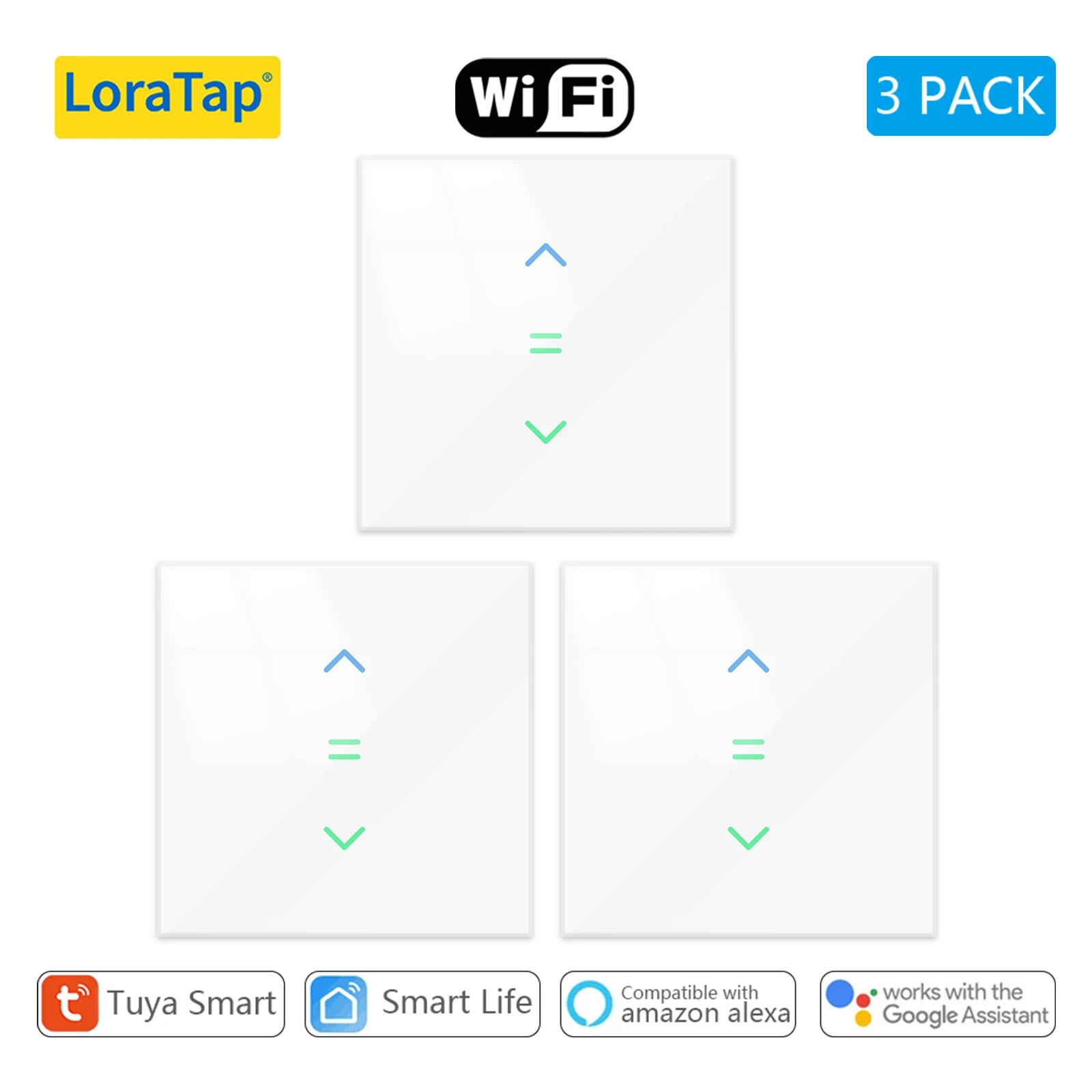 LoraTap-cortinas con WiFi, persiana enrollable, retroiluminación, aplicación remota Tuya Smart Life, Control por Google Home, voz Alexa