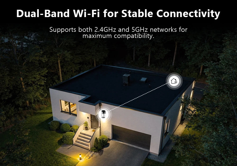 Cámara de Seguridad WiFi PTZ 2K para Exteriores Jarnex, con Detección Humana por IA, Luz para Patio, 4MP, Audio Bidireccional, Lámpara de Jardín PTZ