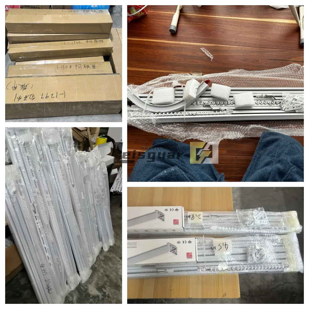 Sistema de Riel para Cortinas Inteligentes S Wave, Motor Compatible con Matter, Homekit, eWeLink y Asistente de Hogar Inteligente