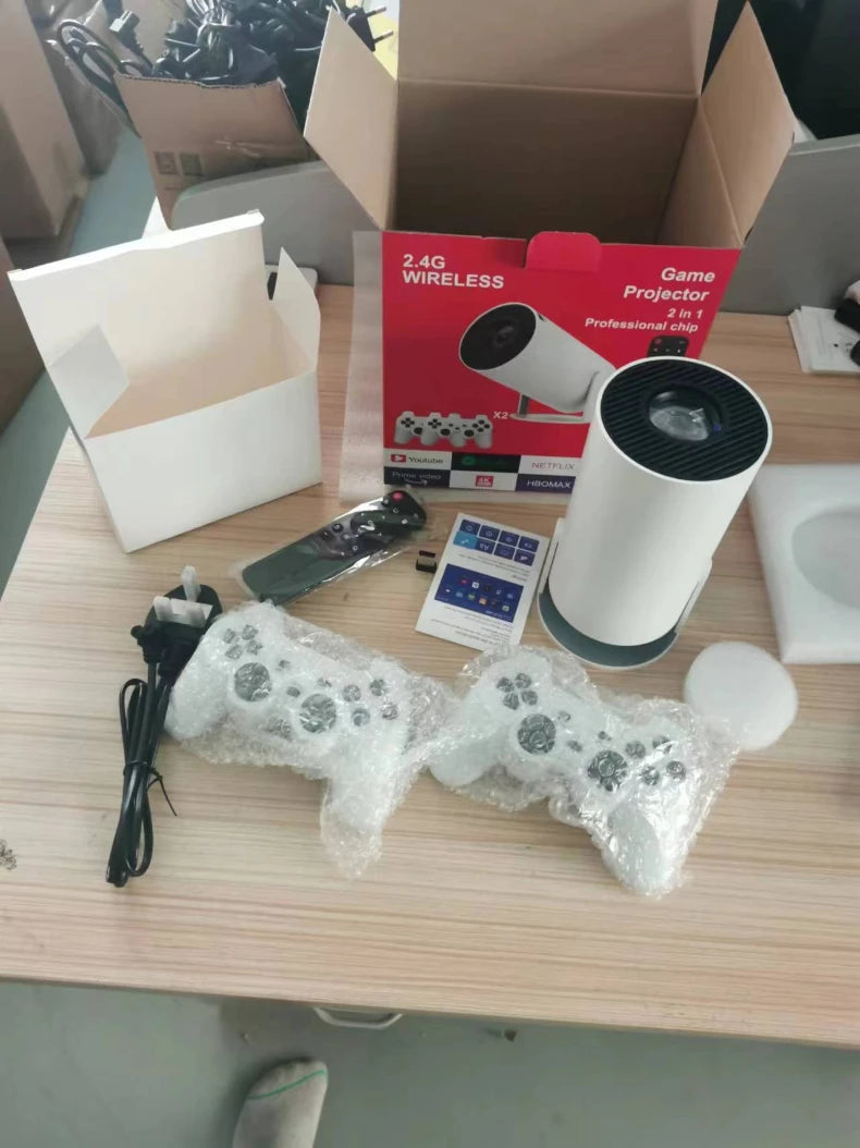 Proyector de juegos portátil original, consola de videojuegos retro inalámbrica, proyector 4k para cine en casa con Android 13, con Bluetooth y wifi.