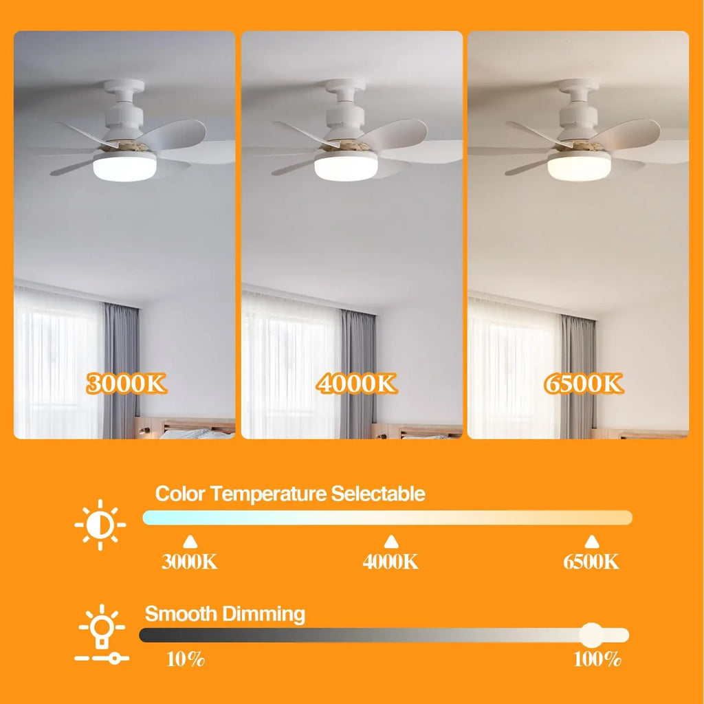 Ventilador de techo LED 40W E27 con control remoto para atenuación, adecuado para sala de estar, estudio, uso doméstico, 85-265V