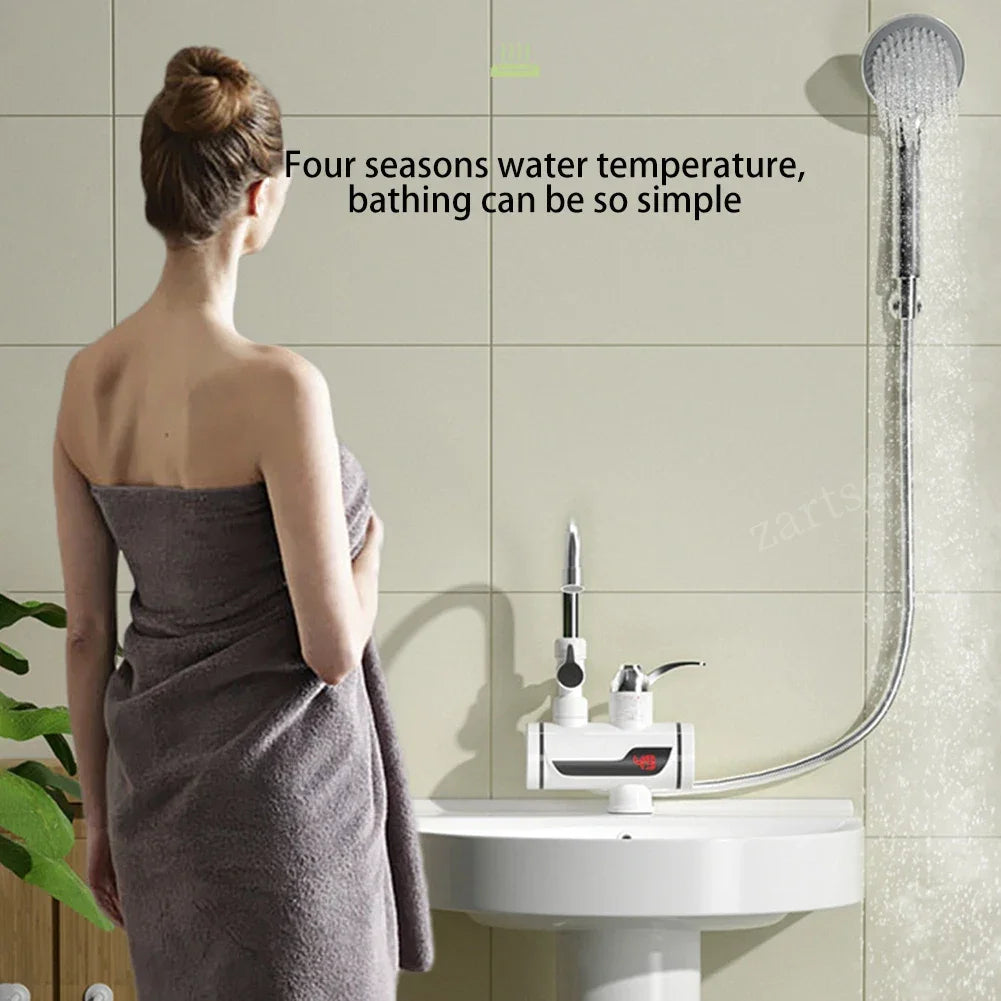 Grifo calentador de agua sin tanque de 3000W, grifo de ducha eléctrico instantáneo, calefacción de agua caliente para cocina y baño