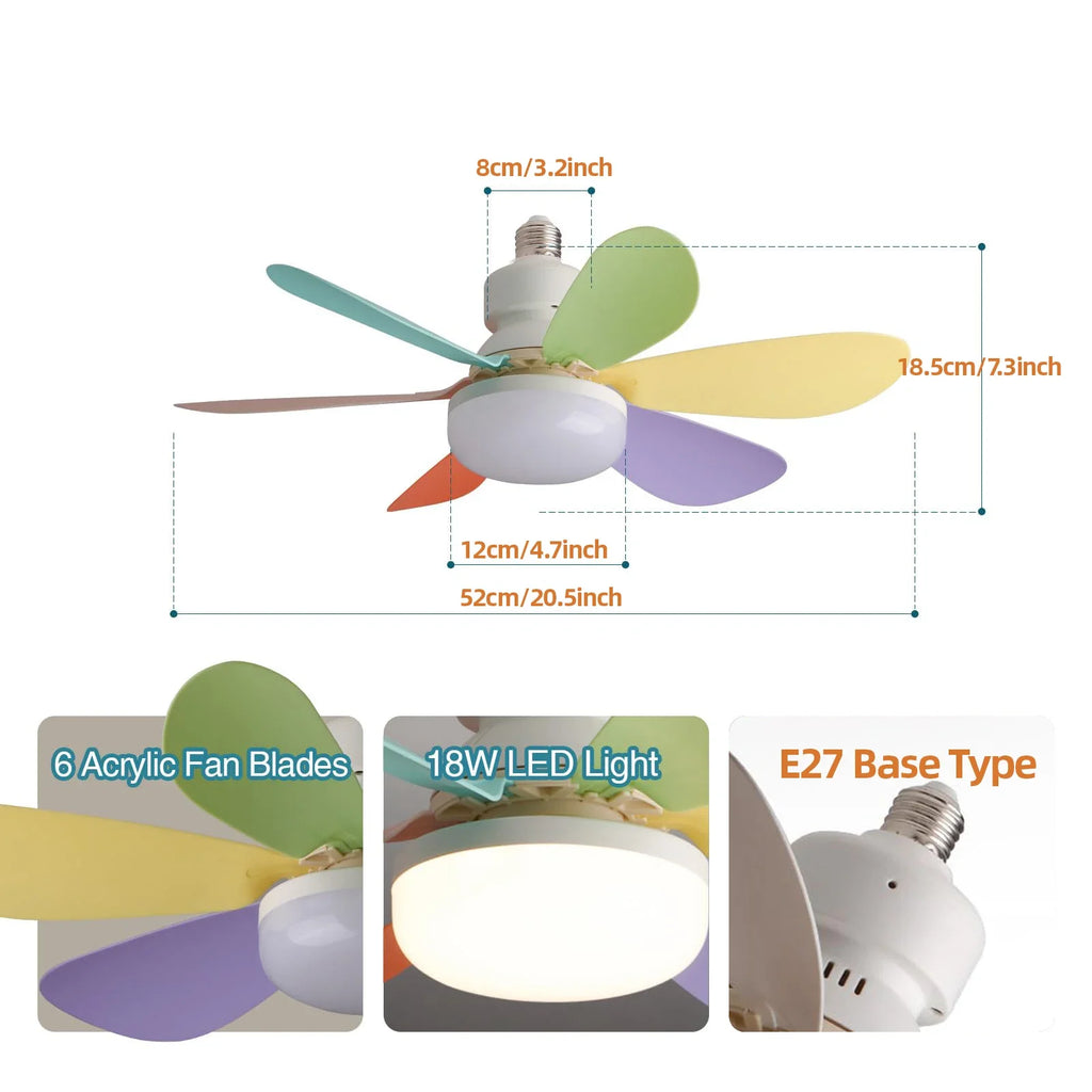 Ventilador de techo LED 40W E27 con control remoto para atenuación, adecuado para sala de estar, estudio, uso doméstico, 85-265V