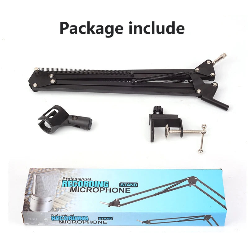 Soporte de micrófono de brazo articulado, soporte de pluma de mesa para Micro soporte de escritorio, soporte de trípode Microfno para micrófono, soporte Universal