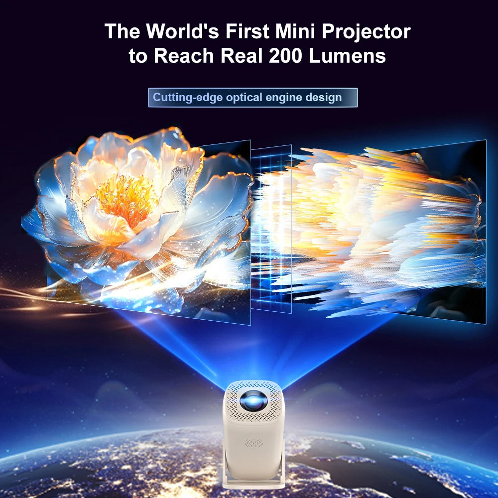 Proyector de Videojuegos Salange U5 con Android 14, Compatible con Netflix Oficialmente Licenciado, Más de 36000 Juegos, Control Remoto Inalámbrico con Bluetooth y Control por Voz