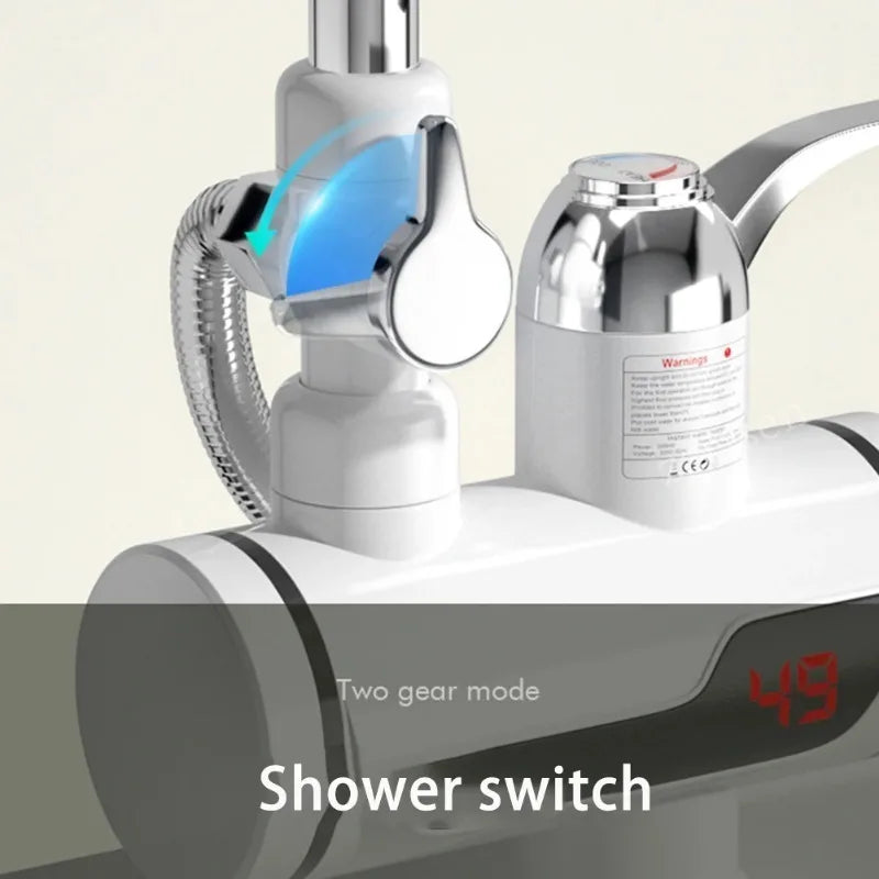 Grifo calentador de agua sin tanque de 3000W, grifo de ducha eléctrico instantáneo, calefacción de agua caliente para cocina y baño