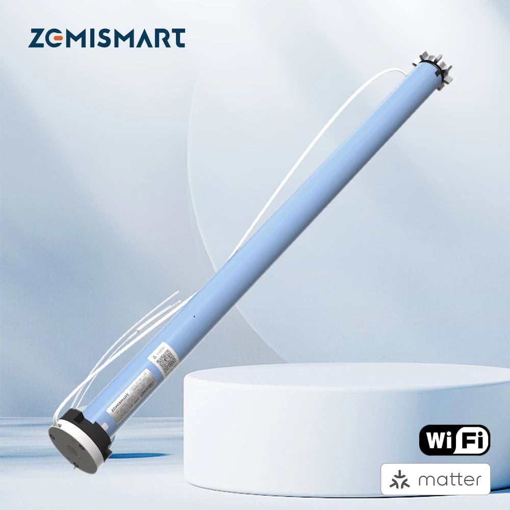 Zemismart Matter Over WiFi 2N Motor de cortina inteligente para tubo de 37 38mm Motor de cortina enrollable Google Home Alexa Homekit App Control