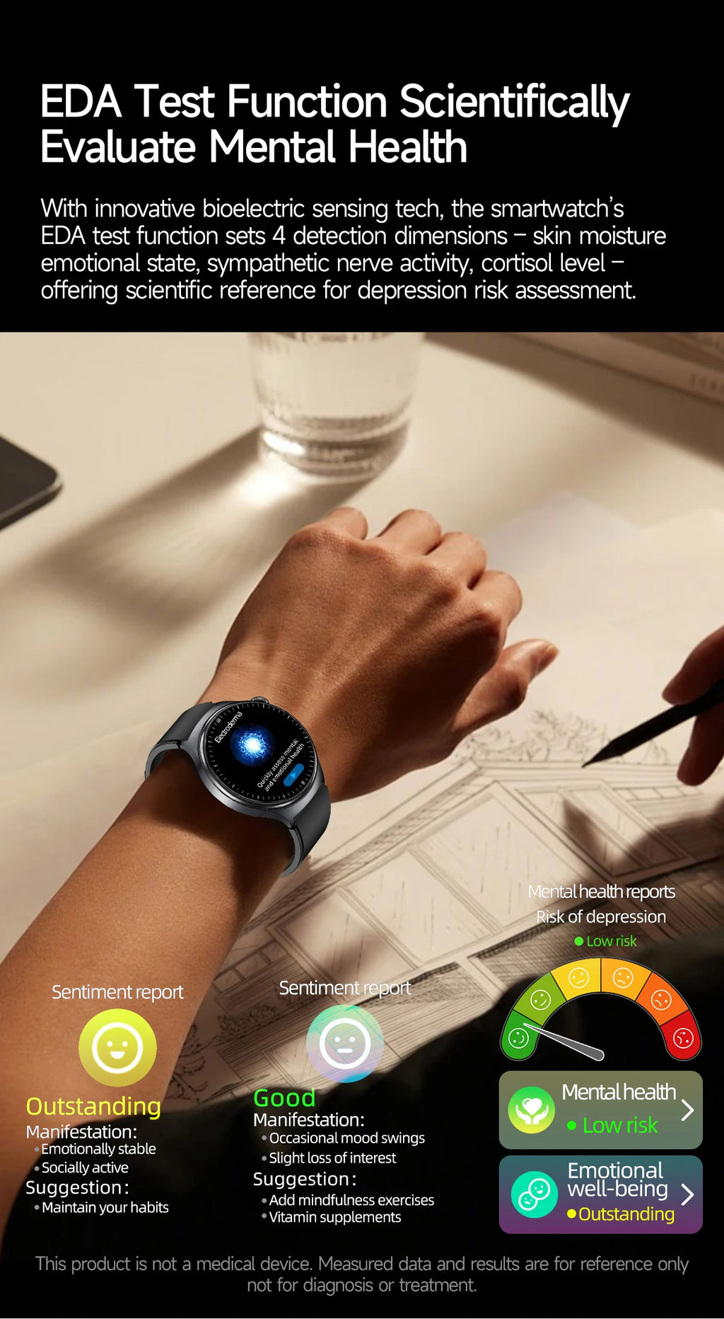 Reloj Inteligente 2026 con Diagnóstico Preciso de ECG, Medición de Grasa Corporal, Oxígeno en Sangre, Presión Arterial, Pantalla HD AMOLED, Llamadas, para Hombres y Mujeres
