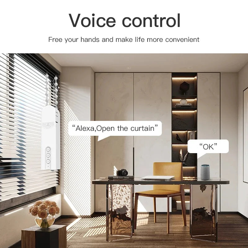 Persiana Motorizada Inteligente, Obturador Eléctrico Automático, Robot Controlador de Cortinas para Tuya Zigbee App, Google Home, Alice, Alexa Voice