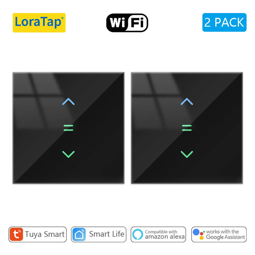 LoraTap-cortinas con WiFi, persiana enrollable, retroiluminación, aplicación remota Tuya Smart Life, Control por Google Home, voz Alexa