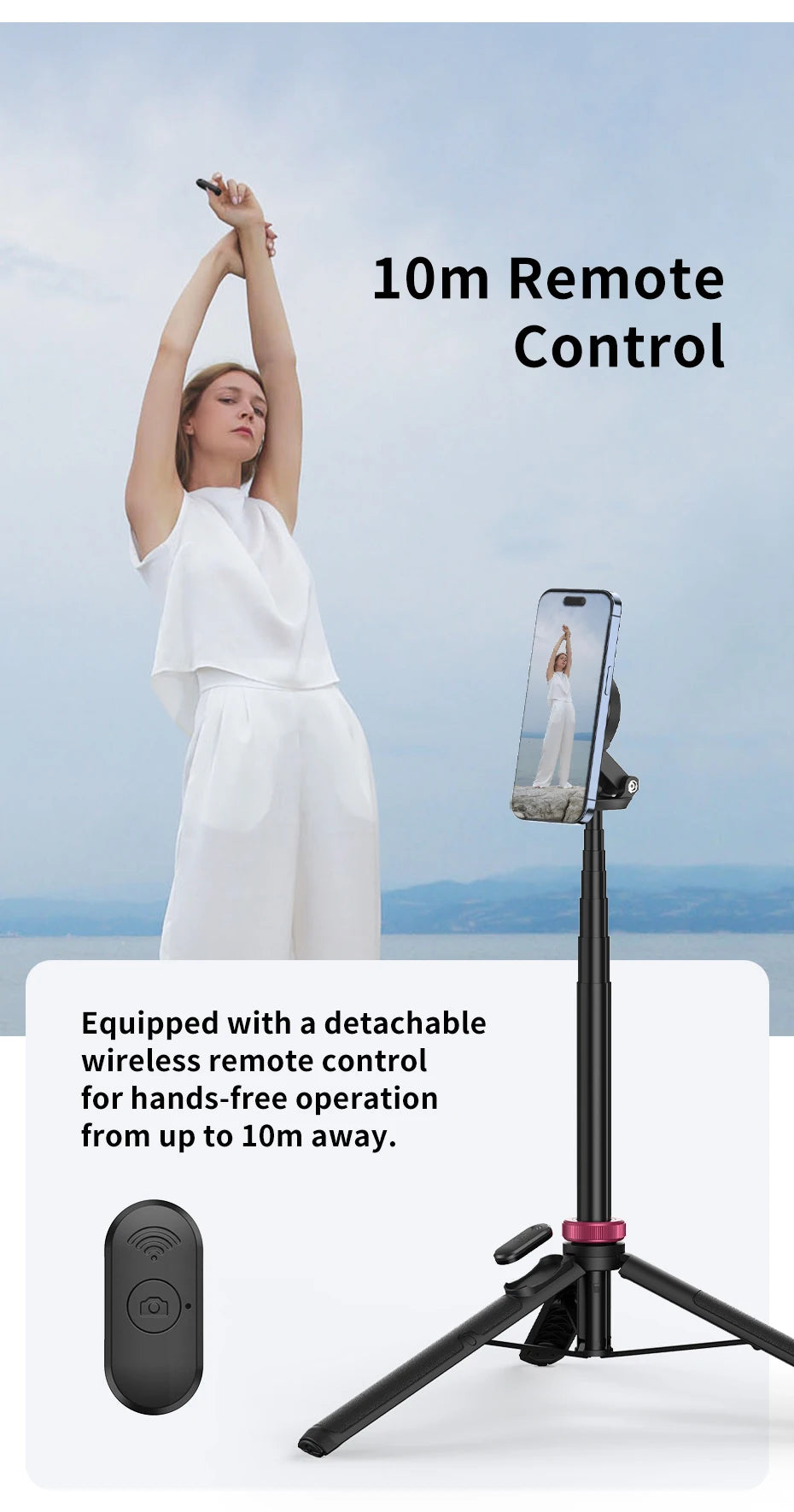 Ulanzi MT-84 1,53 M Magsafe Selfie Stick trípode soporte Bluetooth extensión de teléfono remoto trípode para IPhone 16 15 LiveStreaming Vlog