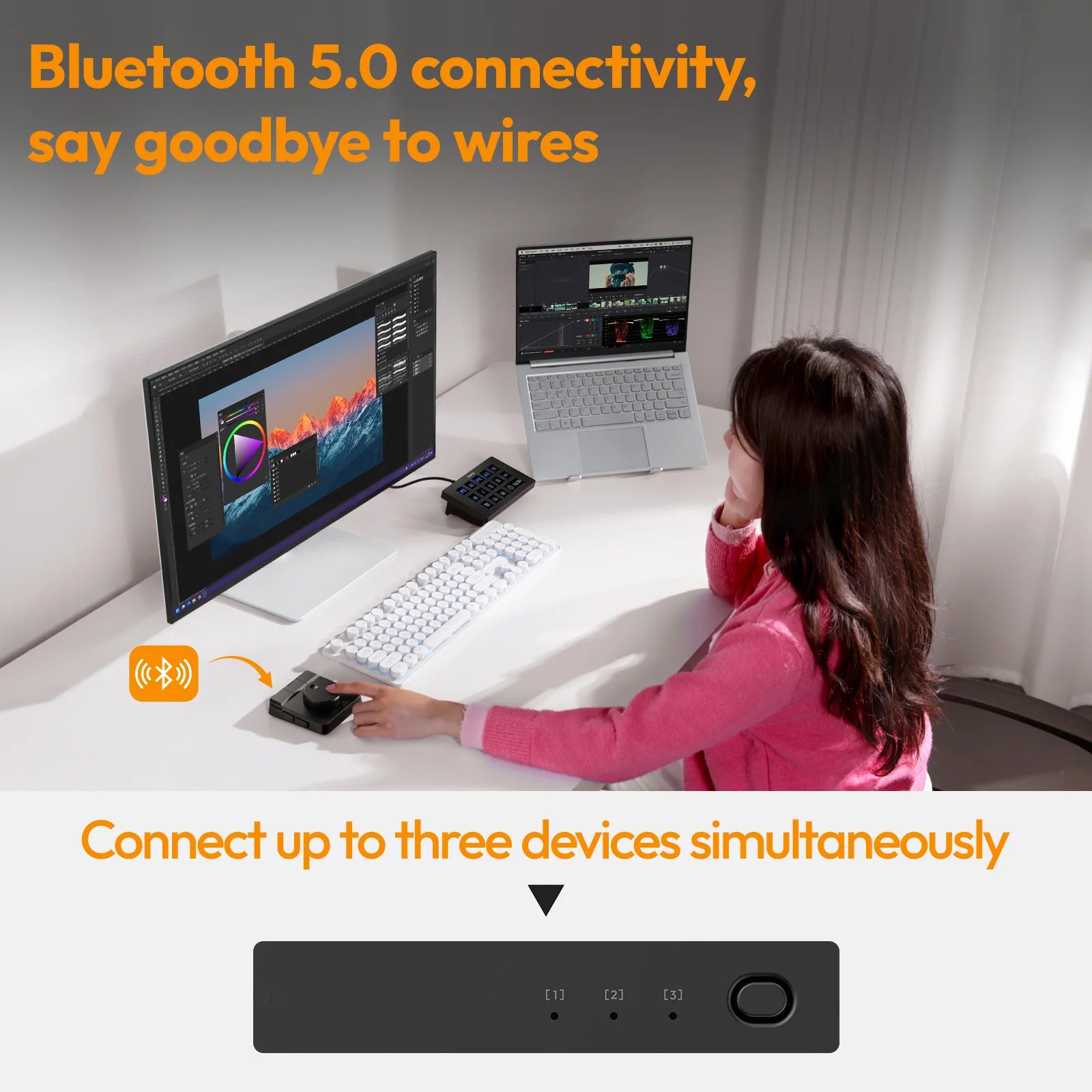 Controlador Creativo Ulanzi D100H, Asistente de Edición de Video para Youtube, Tiktok, PR, PS, Compatible con Bluetooth, Consola de Producción