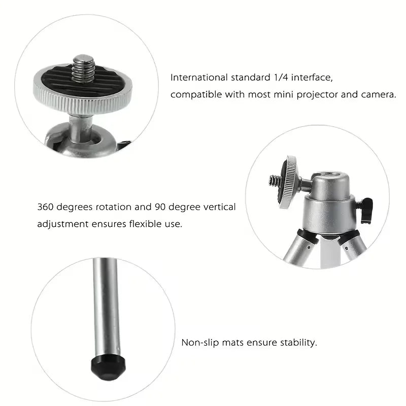Soporte de Mini Proyector Velec para For HY300 PRO+ HY310 HY320 MINI TP360, Trípode para Proyector 360 °   Accesorios Giratorios de Altura Ajustable