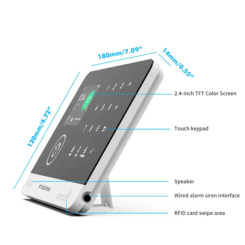 Sistema de alarma FUERS para el hogar TUYA WIFI inteligente GSM alarma de seguridad Host con Sensor de movimiento de puerta Tuya aplicación inteligente control trabajo Alexa