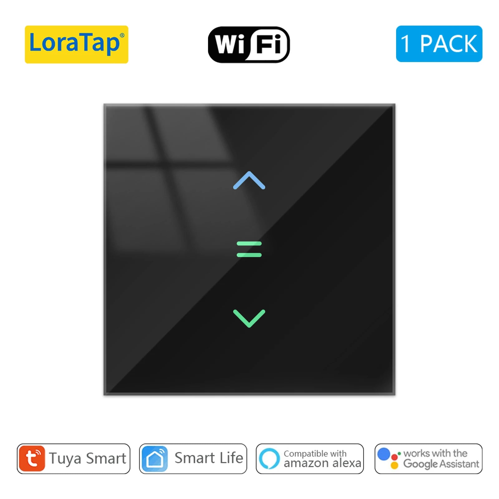 LoraTap-cortinas con WiFi, persiana enrollable, retroiluminación, aplicación remota Tuya Smart Life, Control por Google Home, voz Alexa