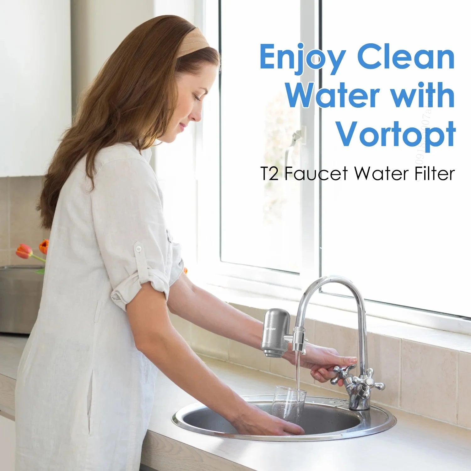 Sistema purificador de filtro de agua del grifo de acero inoxidable HOMFISH, certificado NSF reduce el plomo, el cloro y el mal sabor de la cocina