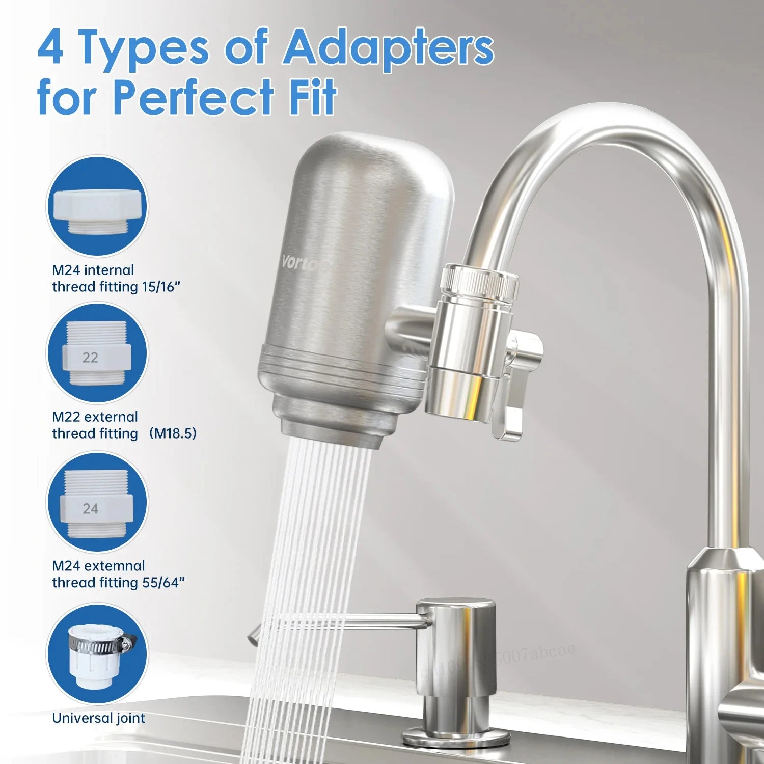 Sistema purificador de filtro de agua del grifo de acero inoxidable HOMFISH, certificado NSF reduce el plomo, el cloro y el mal sabor de la cocina