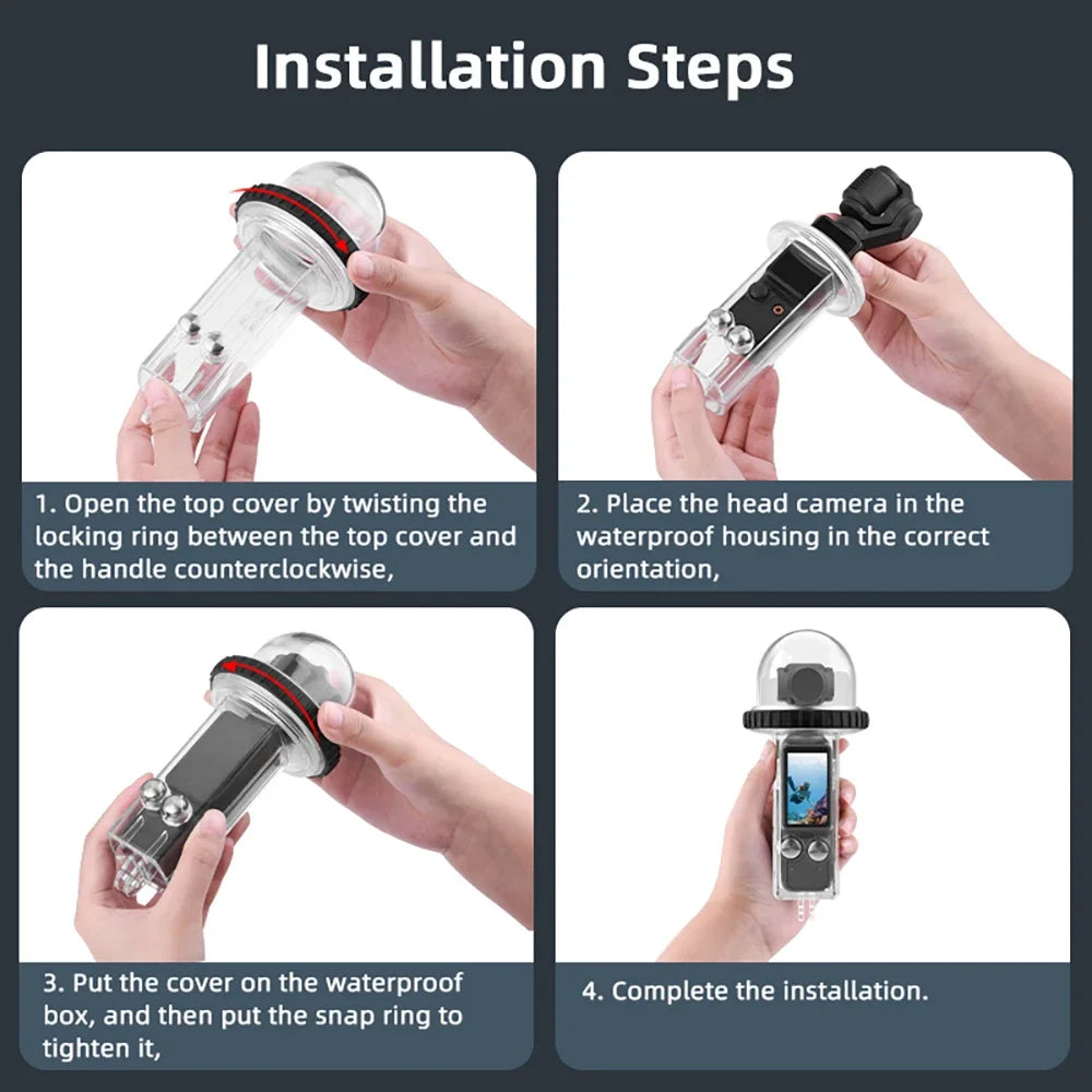 Para DJI Osmo Pocket 3 40m carcasa impermeable subacuática funda de buceo carcasa protectora accesorios fotográficos para cámara