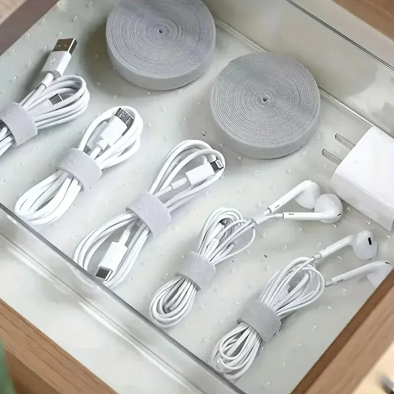 Organizador de cables de 1/5M, gestión de cables, cinta enrolladora de cables, auriculares, ratón, gestión de cables, Protector de bridas para iPhone, Xiaomi y Samsung
