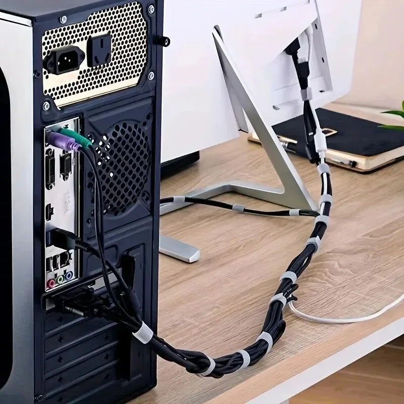 Organizador de cables de 1/5M, gestión de cables, cinta enrolladora de cables, auriculares, ratón, gestión de cables, Protector de bridas para iPhone, Xiaomi y Samsung