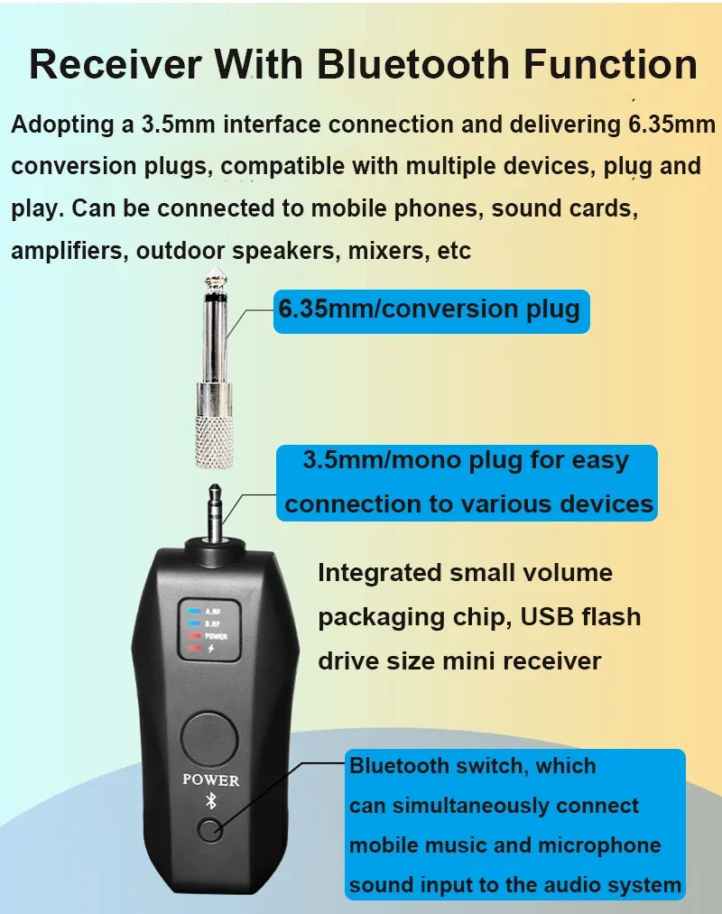 Micrófono de Karaoke dinámico de mano inalámbrico UHF, receptor Bluetooth, reverberación profesional en el hogar, micrófono de graves altos y bajos