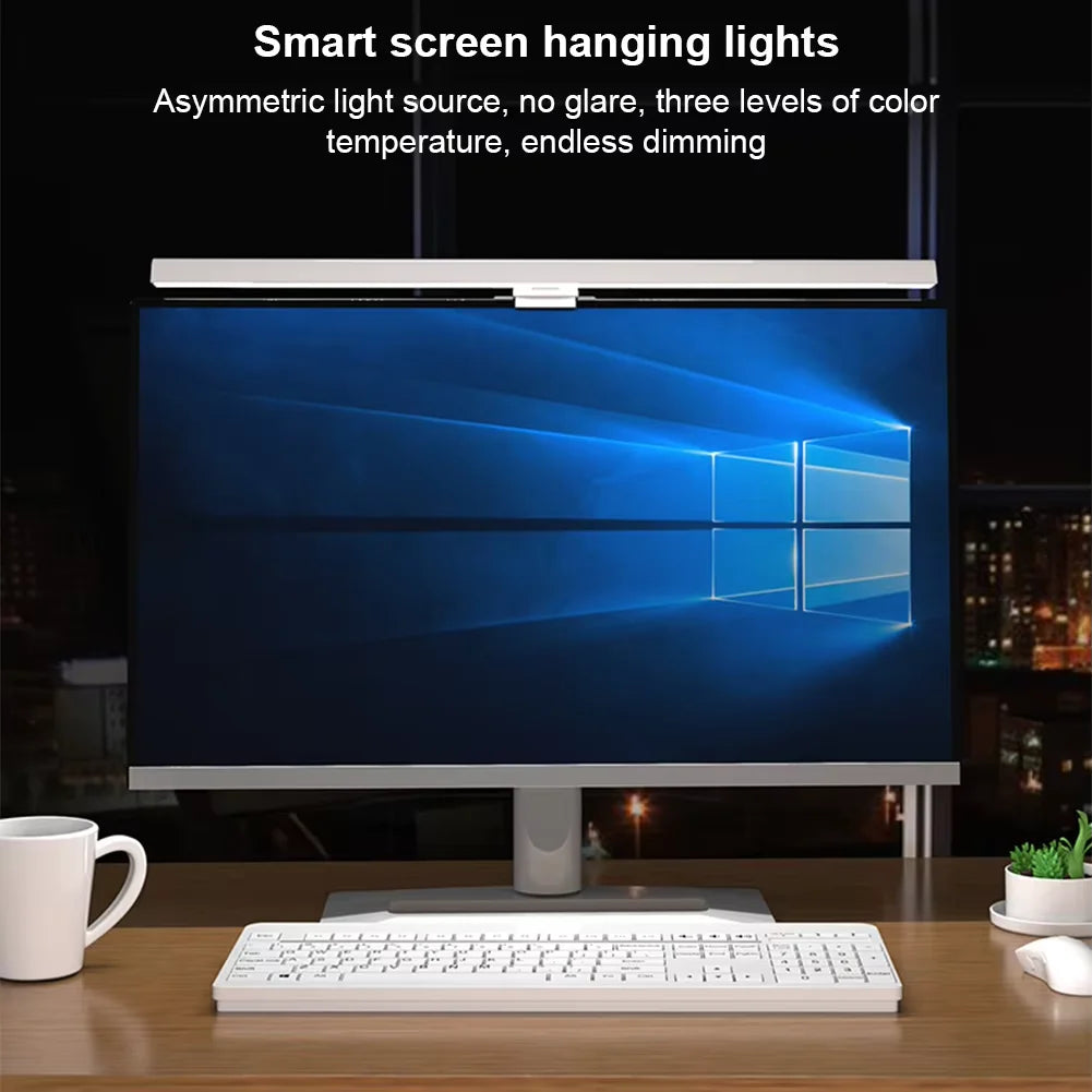 Lámpara de Escritorio USB HOMEFISH de 50cm con Barra de Luz para Monitor, Regulación Continua, Luz de Lectura Colgante para Mesa de Estudio
