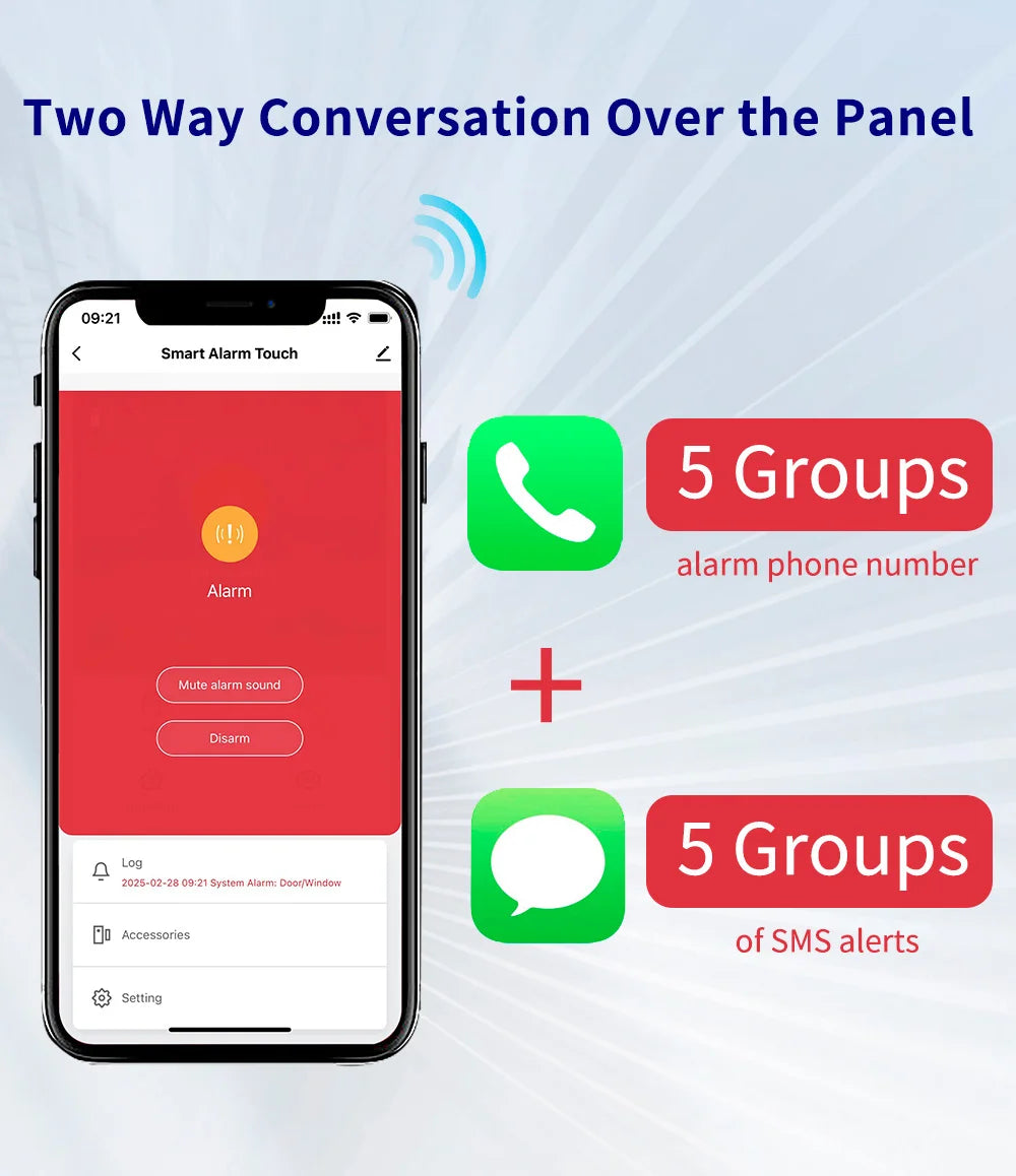 KERUI Tuya WiFi + sistema de alarma para el hogar 4G con Panel de pantalla táctil grande de 7 pulgadas conjunto de alarma FSK / ASK para protección de seguridad del hogar G70
