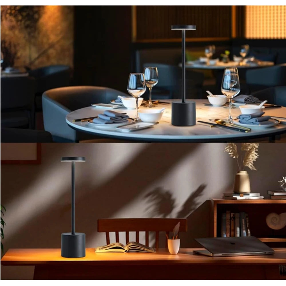 Lámparas de mesa táctiles inalámbricas LED portátiles, lámpara de escritorio recargable, luz ambiental creativa de cabecera ajustable en 3 colores para decoración de habitación