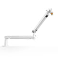 FIFINE Brazo de brazo de micrófono, brazo de micrófono ajustable de perfil bajo con abrazadera de montaje en escritorio, almacenamiento de cables para juegos en streaming-Blanco BM88W
