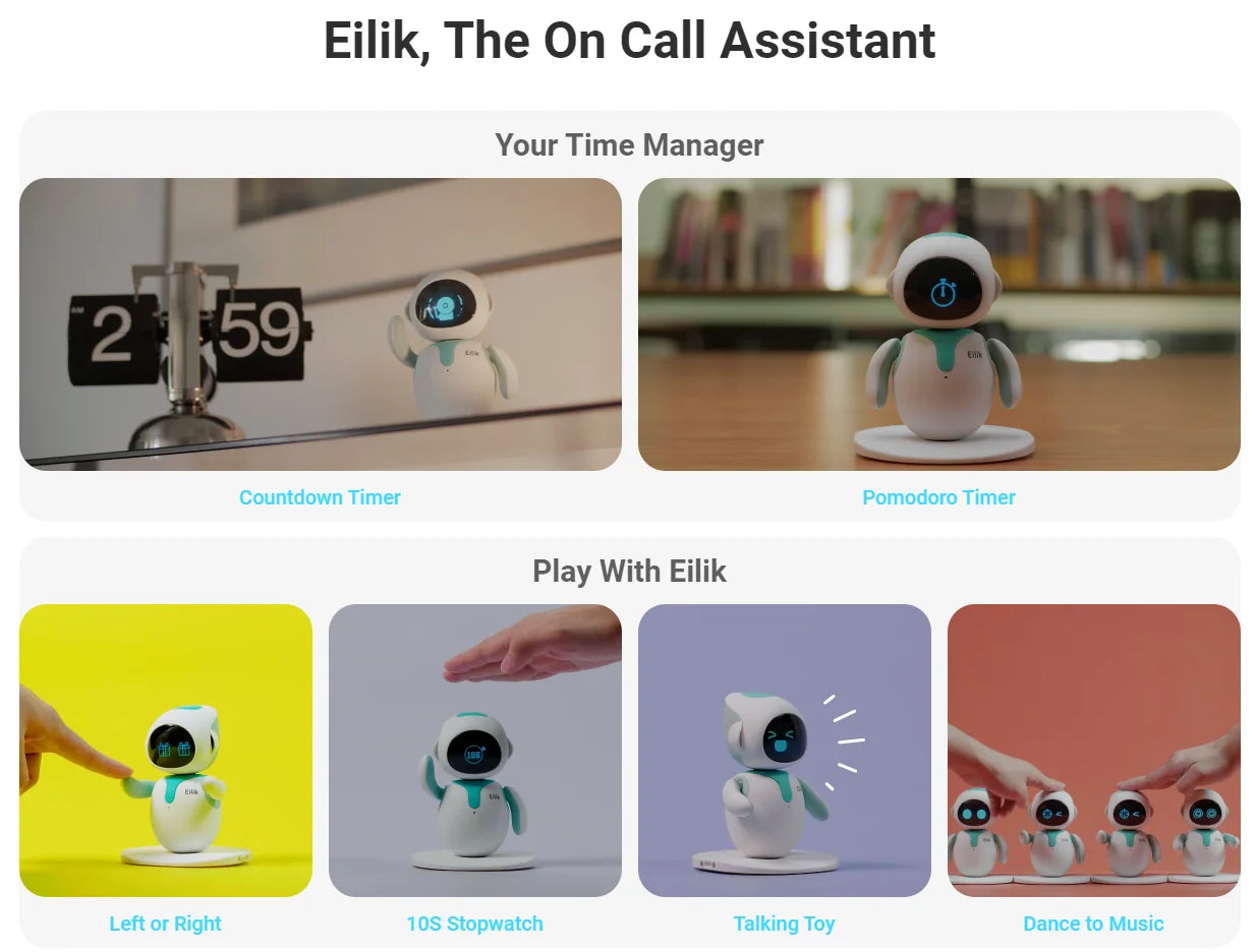 Robot inteligente Eilik Original, automatización electrónica, Robot Ai, interacción emocional, modo Vocal múltiple, bonito regalo azul y rosa