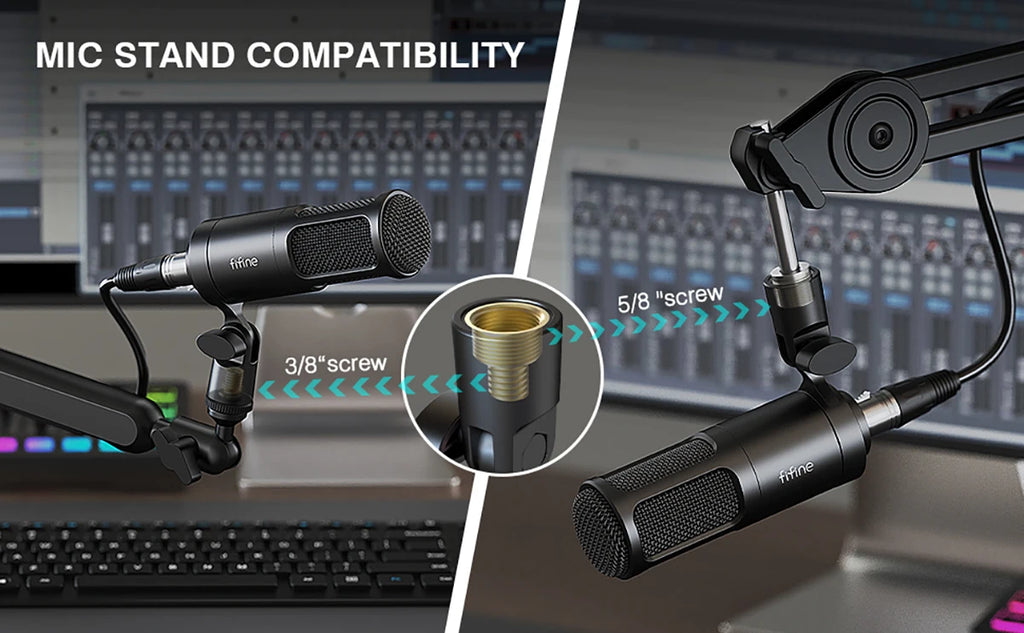 Micrófono dinámico FIFINE XLR, micrófono de Podcast Vocal con patrón cardioide, micrófono de Metal para transmisión/tubar/grabación de vídeo, K669D