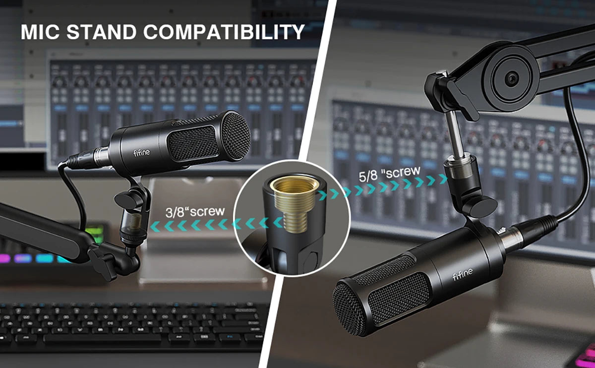 Micrófono dinámico FIFINE XLR, micrófono de Podcast Vocal con patrón cardioide, micrófono de Metal para transmisión/tubar/grabación de vídeo, K669D