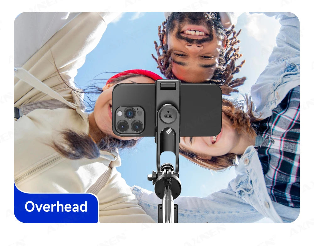 Trípode/palo selfie F16 con poste de 8 secciones de 1708 mm de largo, control remoto Bluetooth, 360 °   Rotación, interfaz 1/4, para cámara de teléfono Vlog