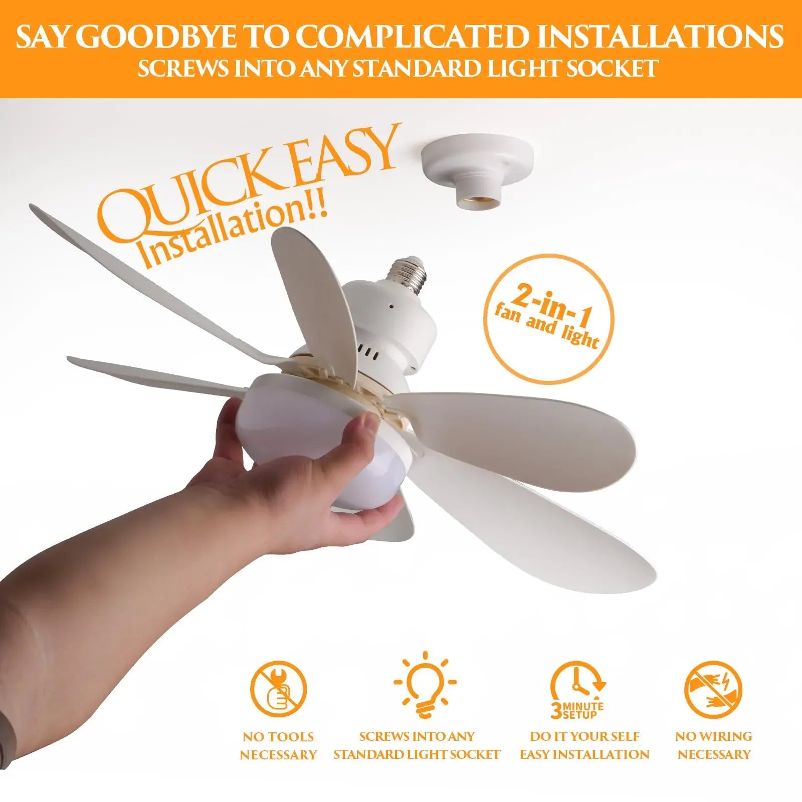 Ventilador de techo LED 40W E27 con control remoto para atenuación, adecuado para sala de estar, estudio, uso doméstico, 85-265V