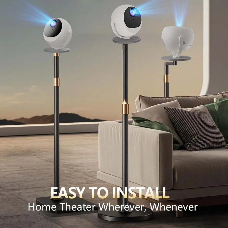 Proyector esférico de cine en casa 4K XBJ, Android WiFi 6 BT 5.0 Auto Keystone 360 °   Proyector de vídeo portátil de rotación para exteriores