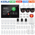 KERUI Tuya WiFi + sistema de alarma para el hogar 4G con Panel de pantalla táctil grande de 7 pulgadas conjunto de alarma FSK / ASK para protección de seguridad del hogar G70
